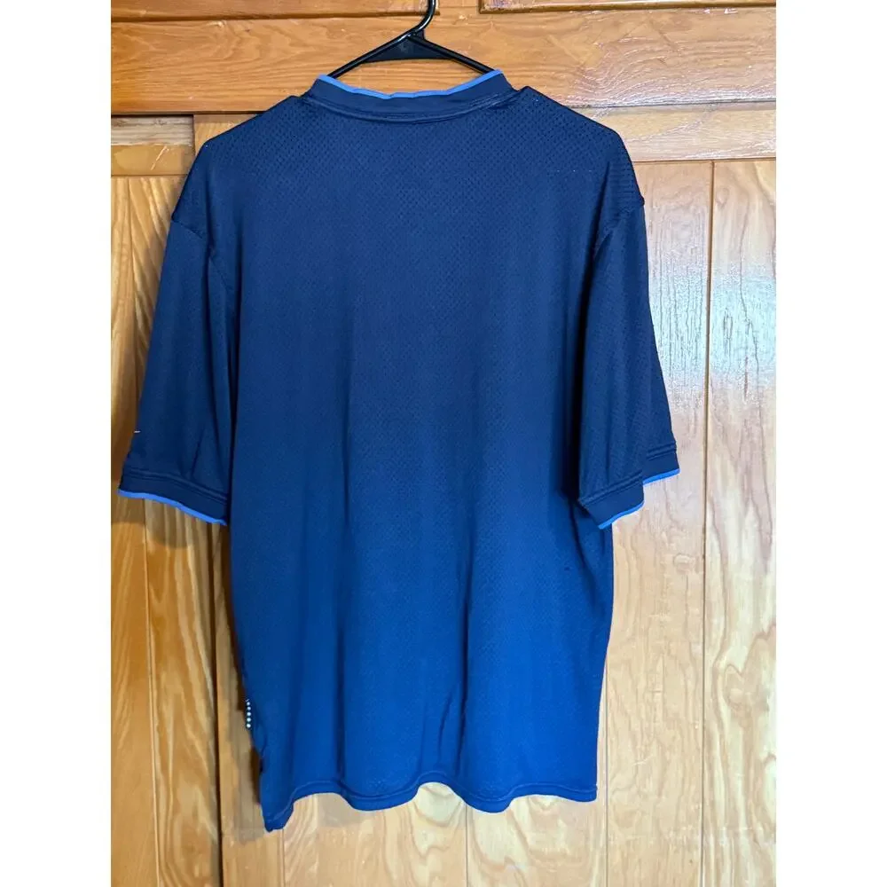 Men's Vintage Y2K Nike Navy Mesh Ringer Shirt - Size M